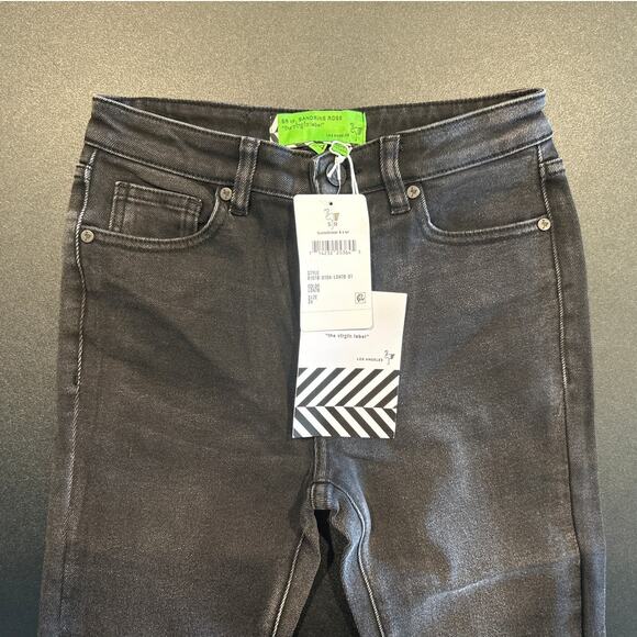 NWT Free People x Sandrine Rose Distressed Jeans, Black, Women's Size 24 - Picture 5 of 8